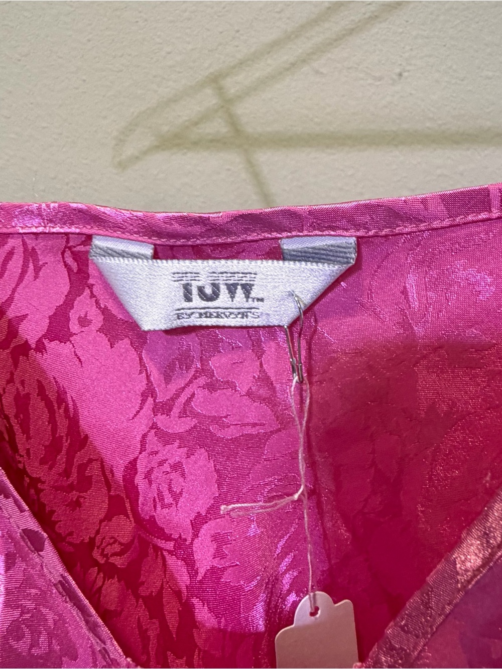 Silky Pink Floral Lace-Trim Cami Slip Dress Nightgown - Picture 3 of 5